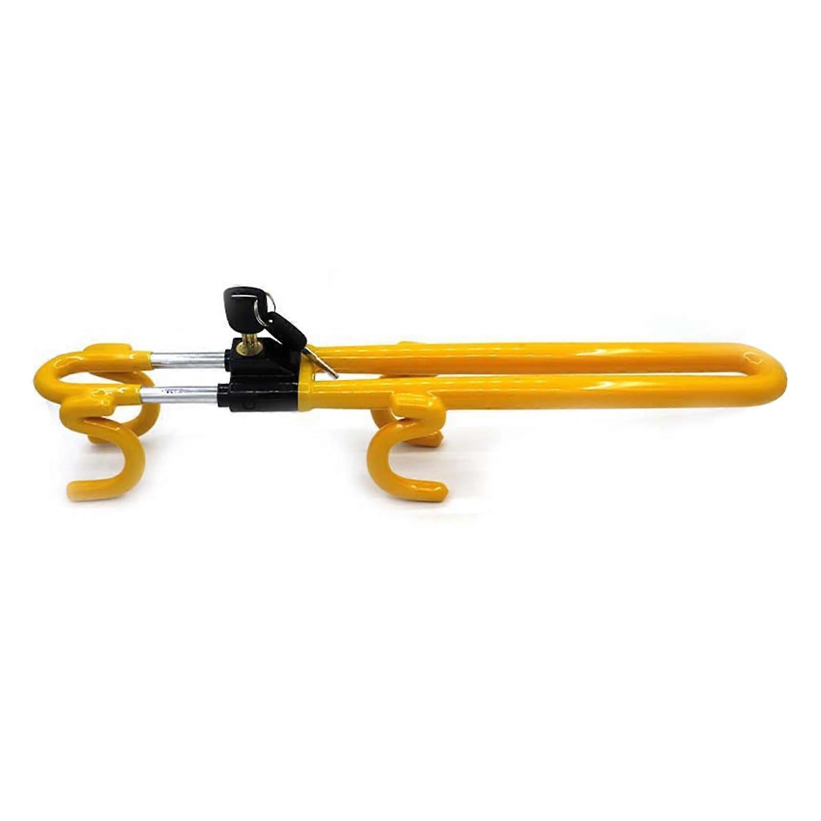 Yellow Anti-Theft Steering Wheel Lock for Automotive Key Lock Protection