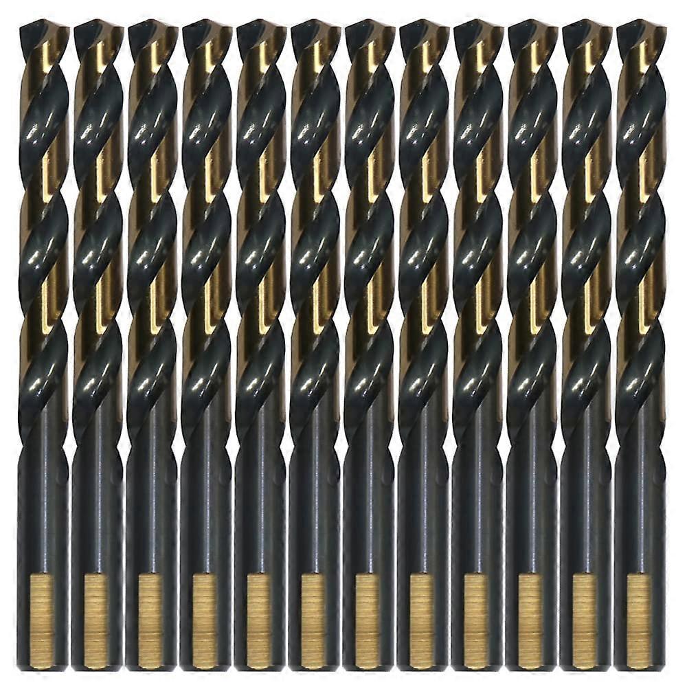 12PCS 3/16' HSS Black Gold Twist Drill Bits Set, 135 Degree Split Point, Jobber Metal Drill Bit, General Purpose