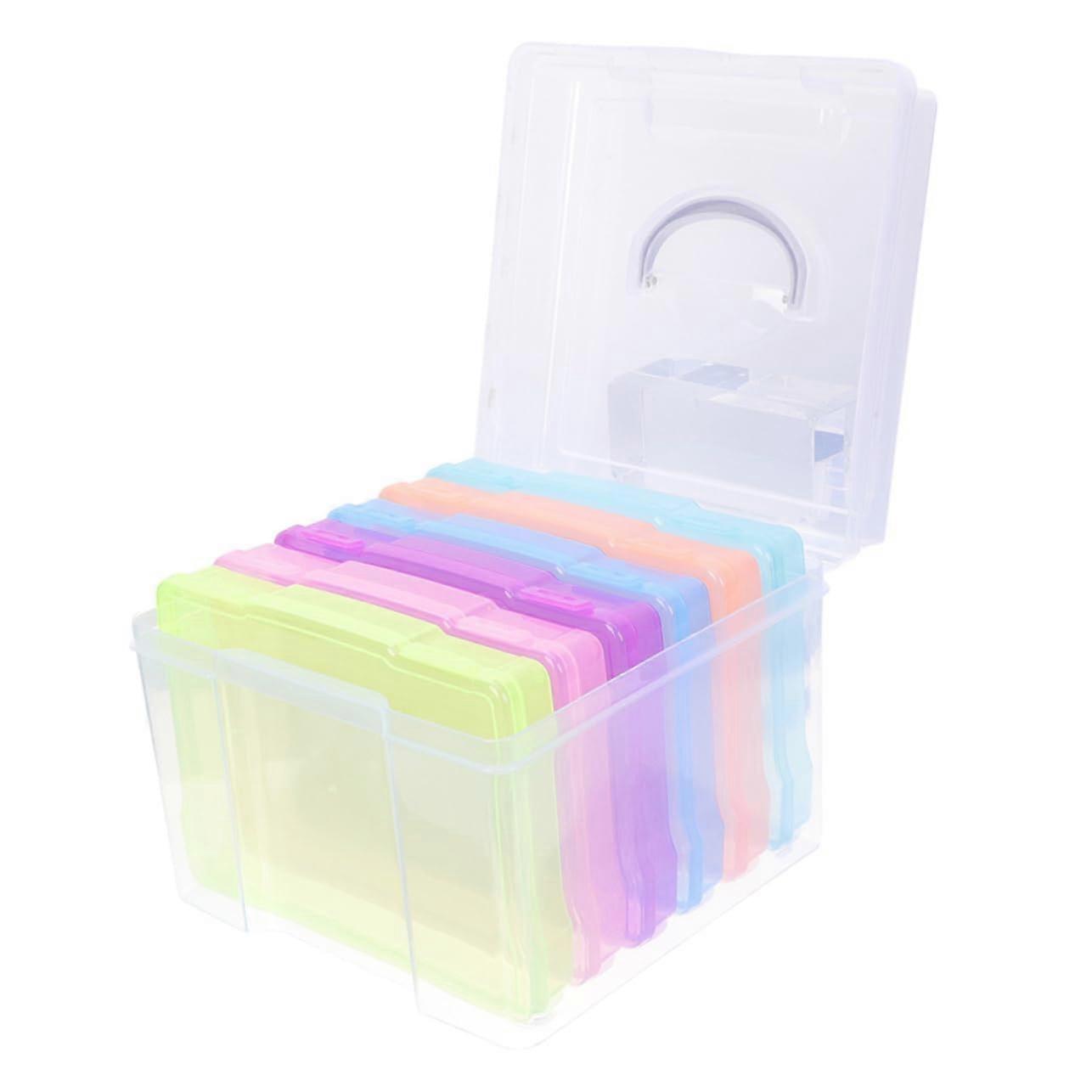 Plastic Photo Storage Box Case - Clear Organizer Container for Cards, Photos, Home Office, Travel, 12" x 9" Size