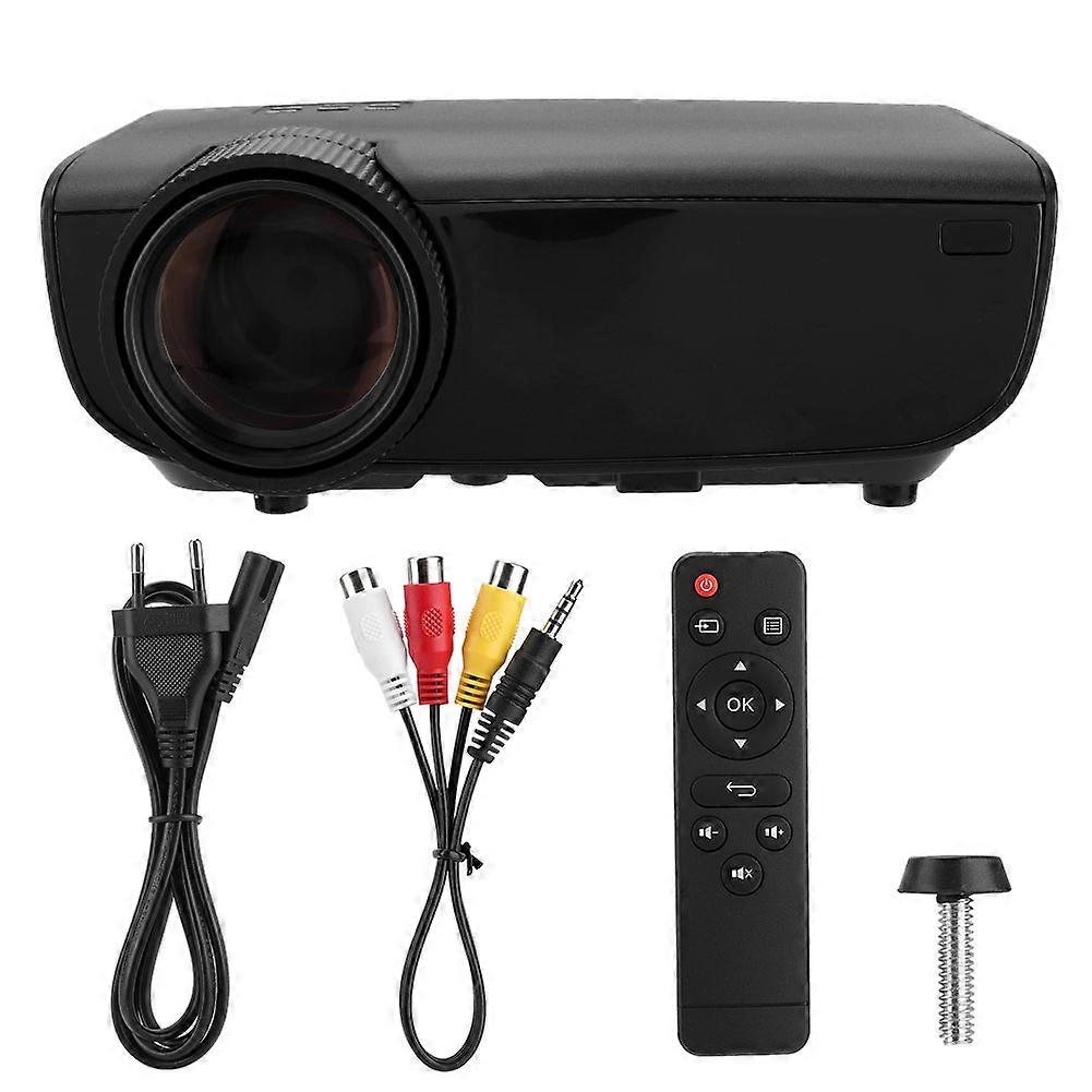 W50 Home Office Projector 1280*800 for Computer TV Tablet U Disk EU 100V-240V Black