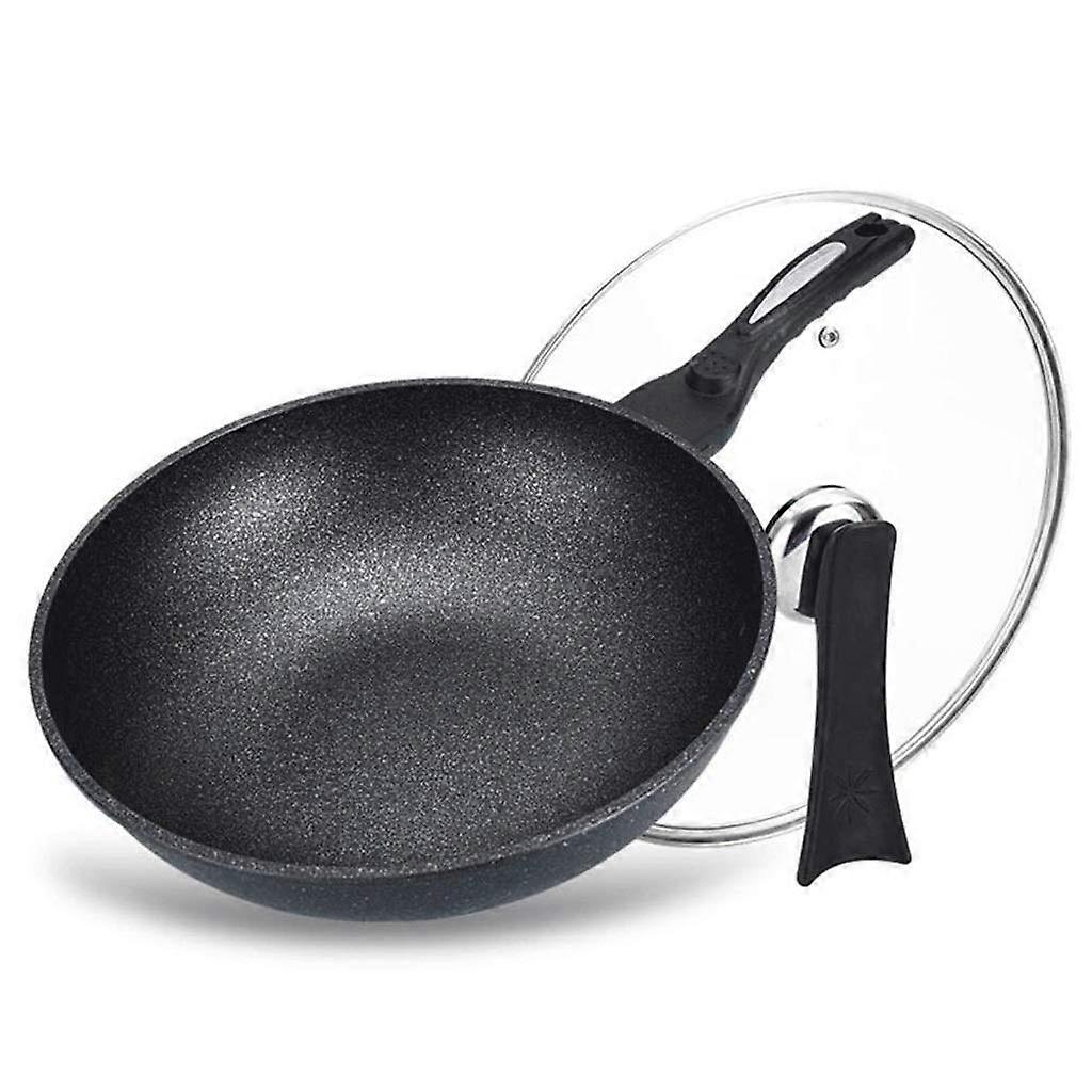 Gold deepening Non-Stick Wok Without Oil Smoke Cooking Pot Induction Cooker Universal -30cm