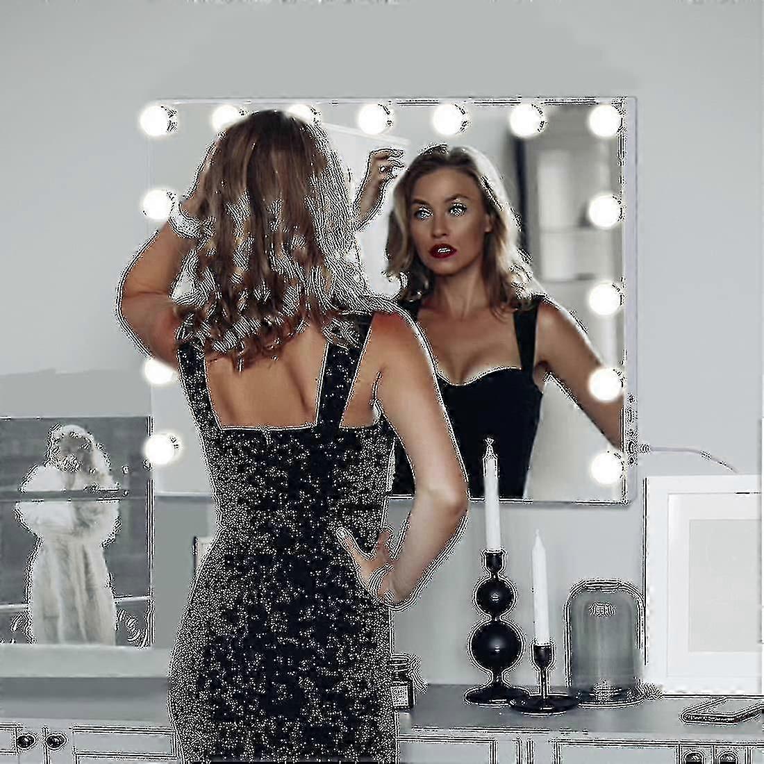 Hollywood Mirror Usb Makeup With Lights Lighted 10 Bulbs 3 Lighting Modes Tabletop Wall Mounted Cosmetic Mirror Lights  -NEW-CN