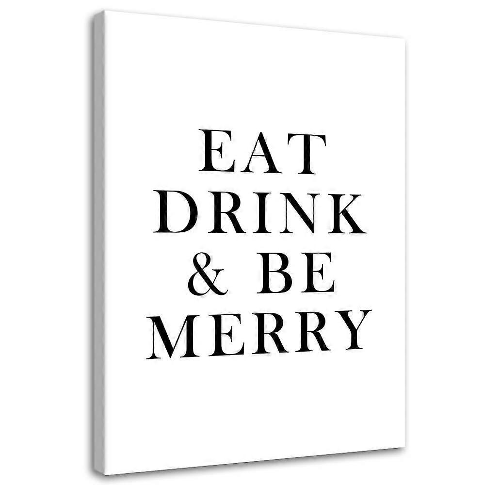 Lienzo, Tipografía Eat, drink & be merry - 60x90
