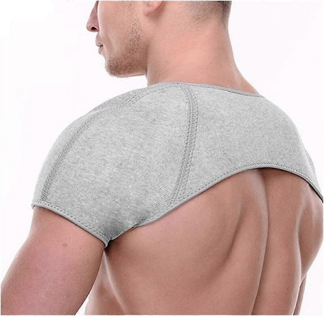 Double Shoulder Brace for Pain Relief, Compression Support Wrap Protector, Adjustable Size, Breathable Material