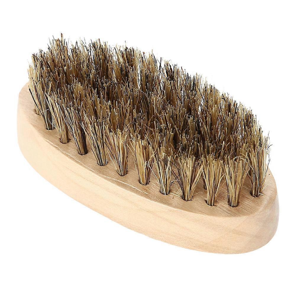 Men Soft Bristle Beard Brush Mustache Comb Oval Bamboo Handle Beard Shaping Tool