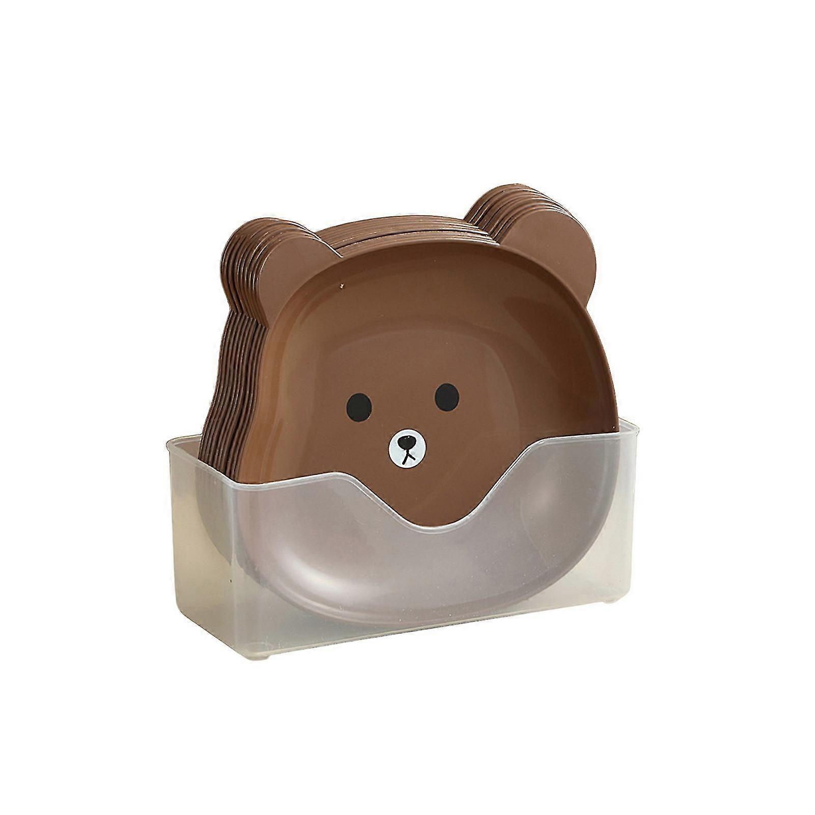 Tyuhe 1 Set Snack Plate Bear Shape Snack Tray with Storage Holder Multi-Use Fruit Dessert Dish Tableware for Home Kitchen
