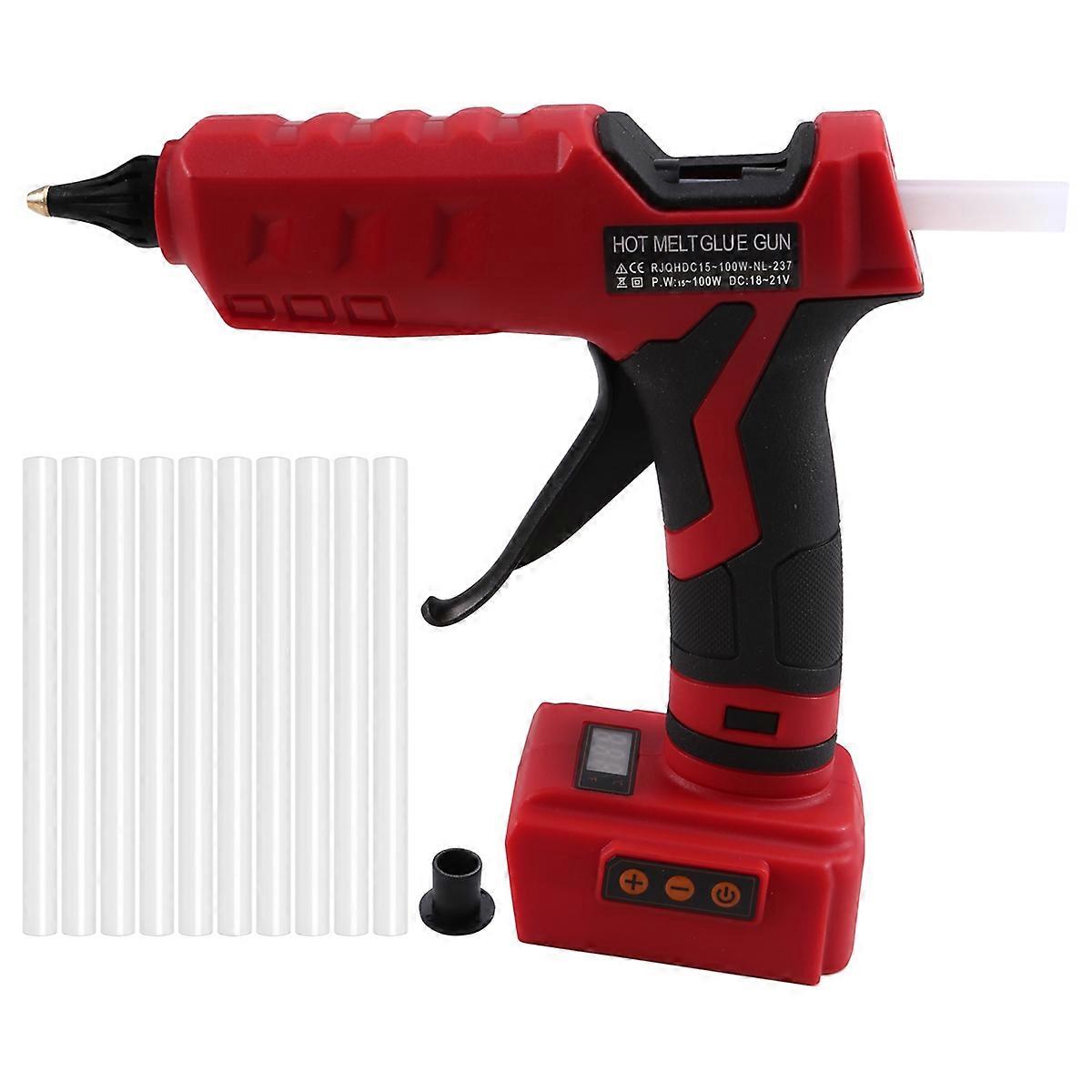 100W Cordless Digital Hot Melt Glue Power Tool for 18V Battery Glue Sticks DIY Repair Tool
