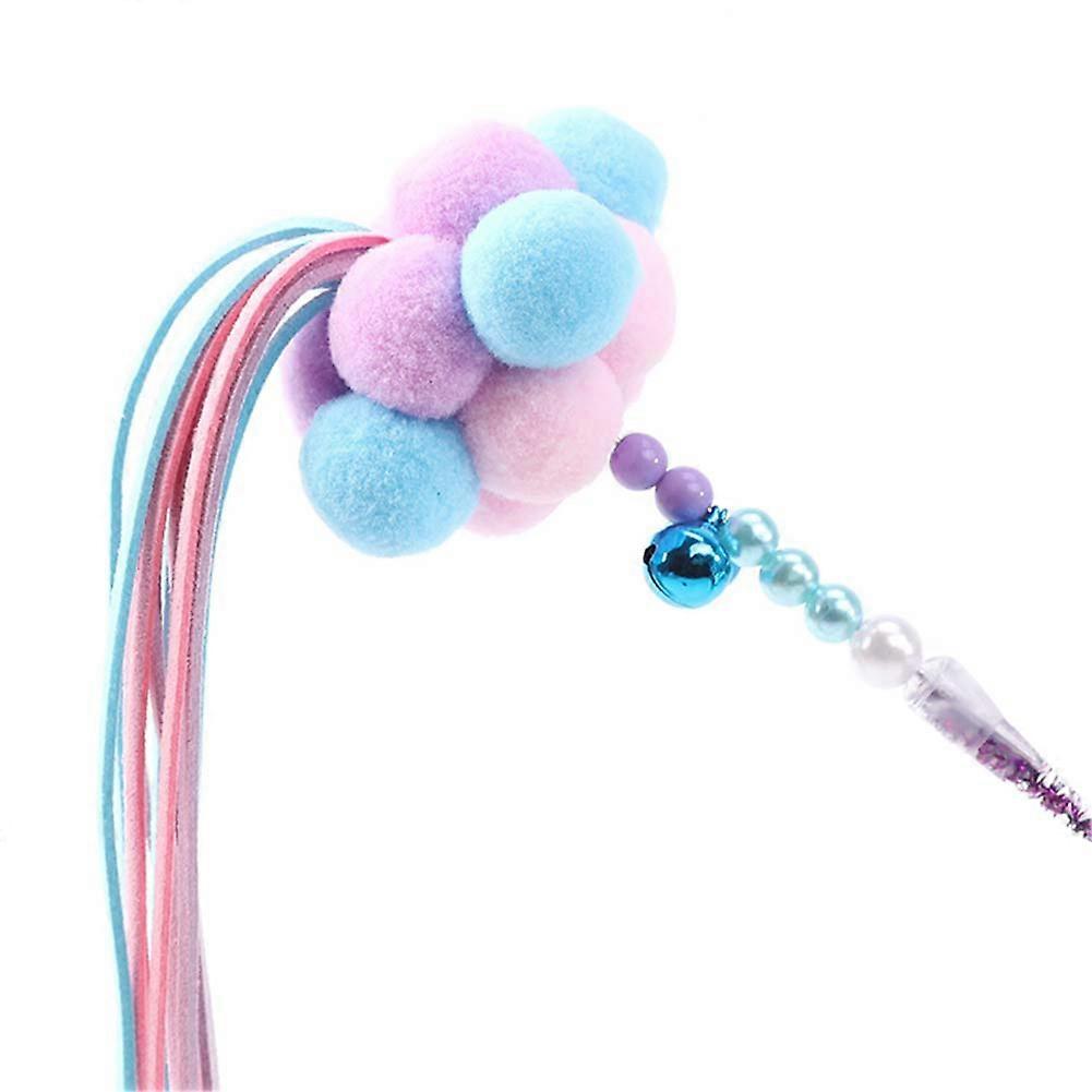 40cm Fringed Bells Funny Cat Stick, Funny Cat Stick Is Made Of High-quality Polyester Wool Ball Fabric And PVC Tube