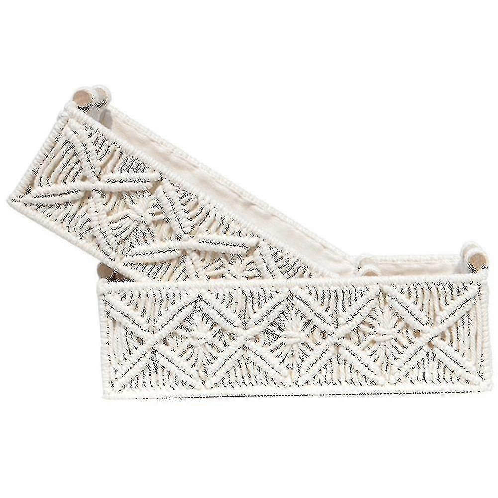 Macrame Baskets Compatible With Ornamental Baskets 2 Pieces