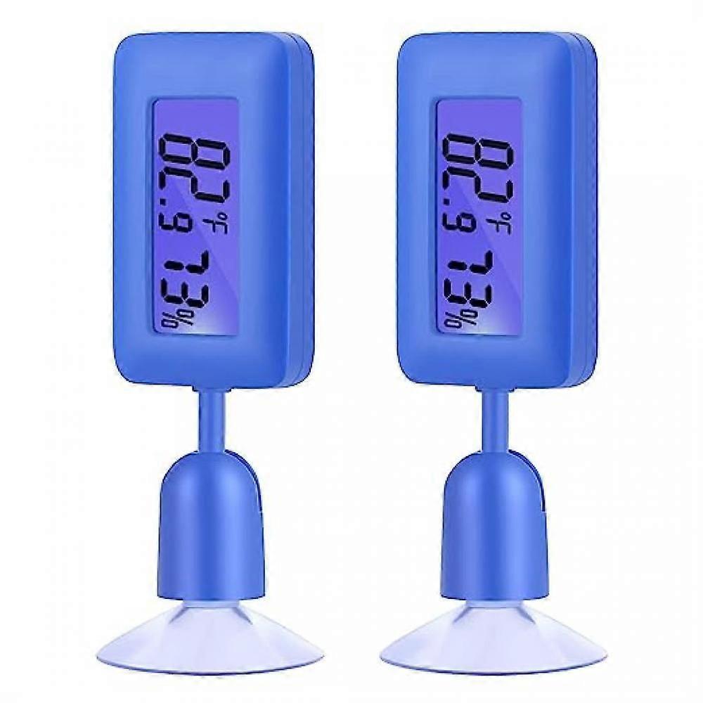 2 PCS Reptile Thermometer And Hygrometer, Which Can Measure -20-60 , Aquarium Thermometer Hygrometer - Blue