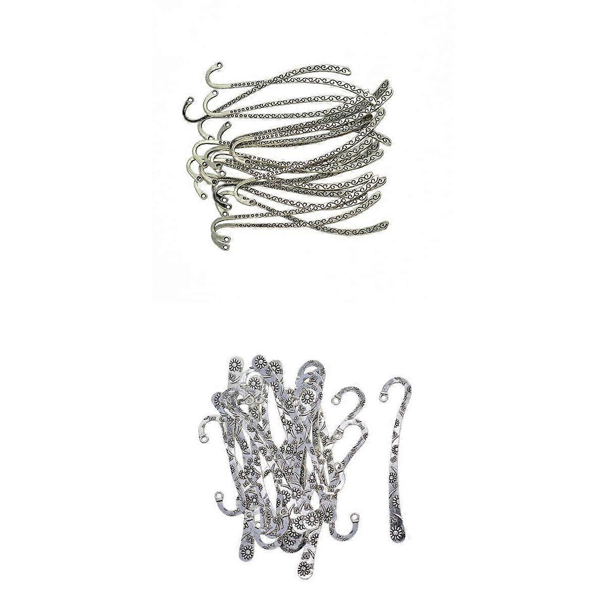 40個のメタルブックマーク彫刻フックブックマークDIY作り用