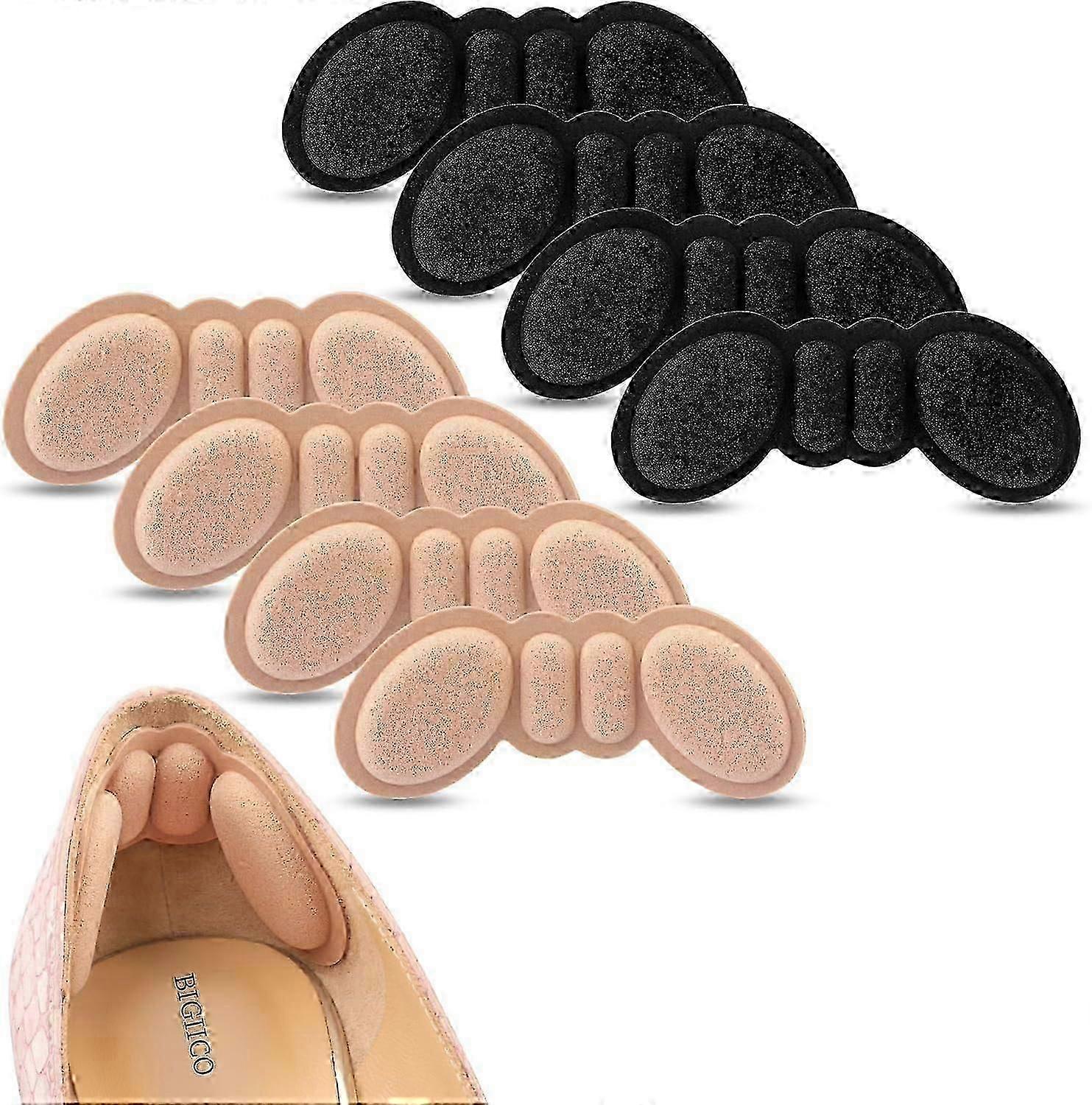 Heel Pads for Shoes That are Too Big 4 Pairs Heel Inserts Anti-Slip Heel Grips Liner Cushions Inserts, Prevent Rubbing Blisters Heel Slipping