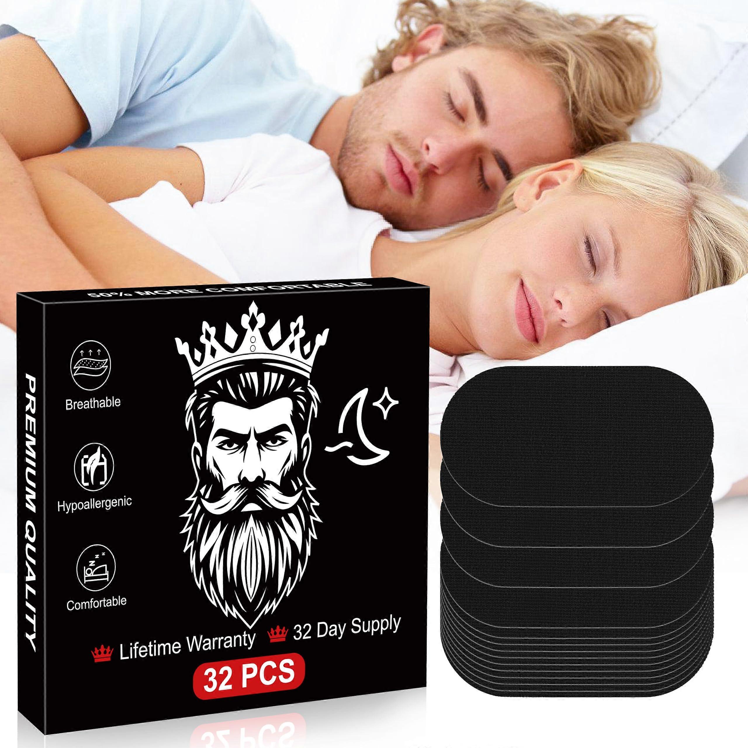 Mouth Tape for Sleeping - 32 Pack Black Anti-Snoring Strips, Gentle Transparent Tape for Improved Nose Breathing & Snore Reduction
