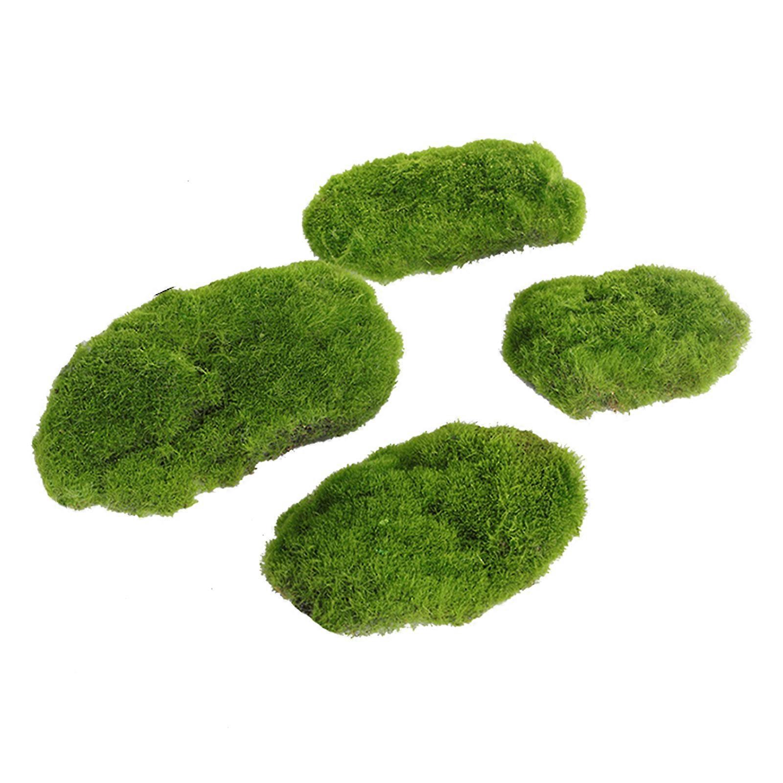 Artificial Simulation Moss Mats for Crafting 4Pieces Pillow Moss Crafts Decors for Terrariums and Garden Bonsais Decors