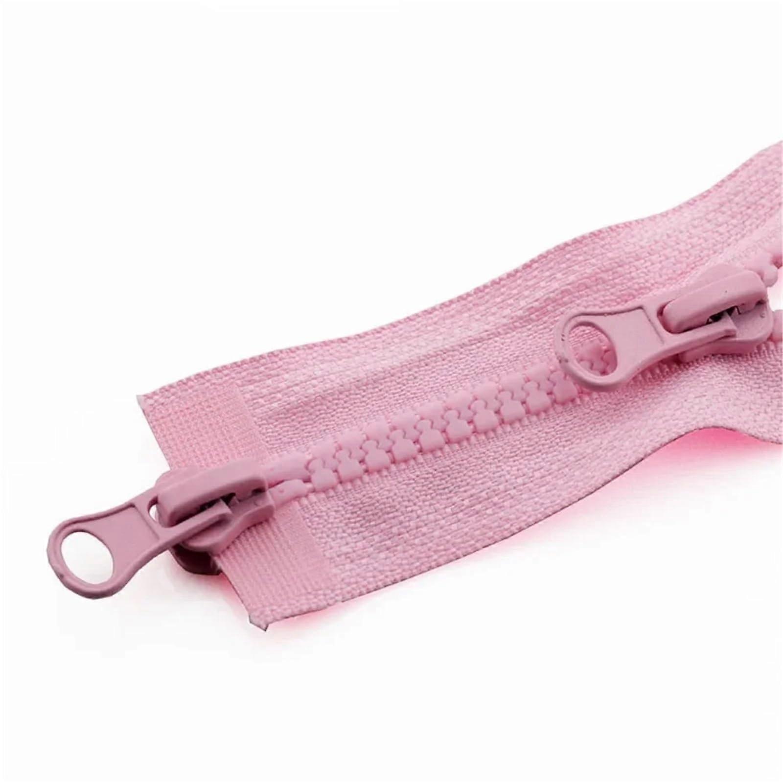 Two Way Zipper Chunky Resin Zip For Jackets Coats in Pink - Durable, Heavy-Duty, Double-Sided Fastener
