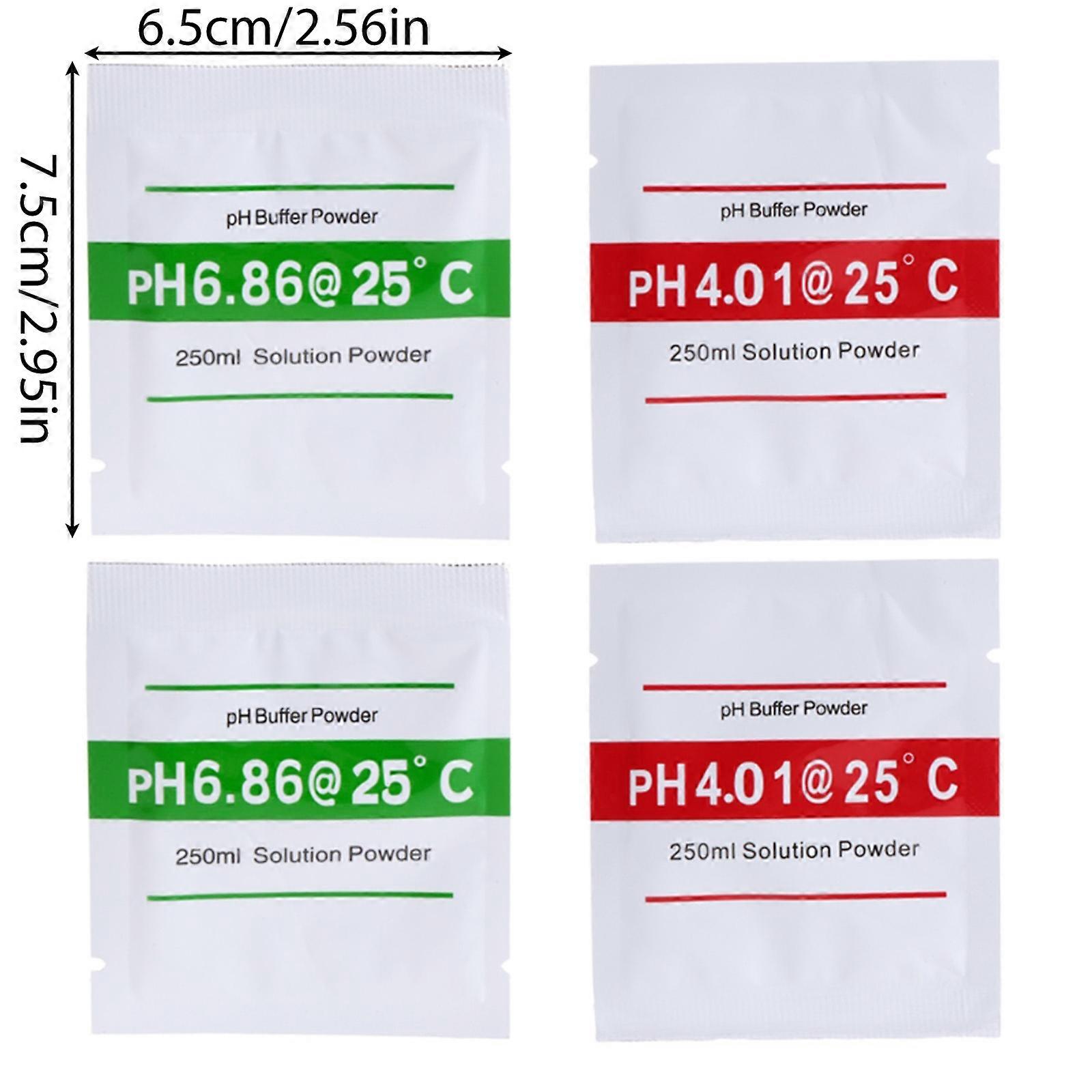 4 Pcs PH Buffer Solution Powder PH Calibration Powder Solution for Testing Ph Balance of Drinking Water Save for Time White
