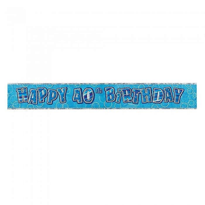 ユニークなパーティ 40 歳の誕生日ブルー華やかさ箔バナー