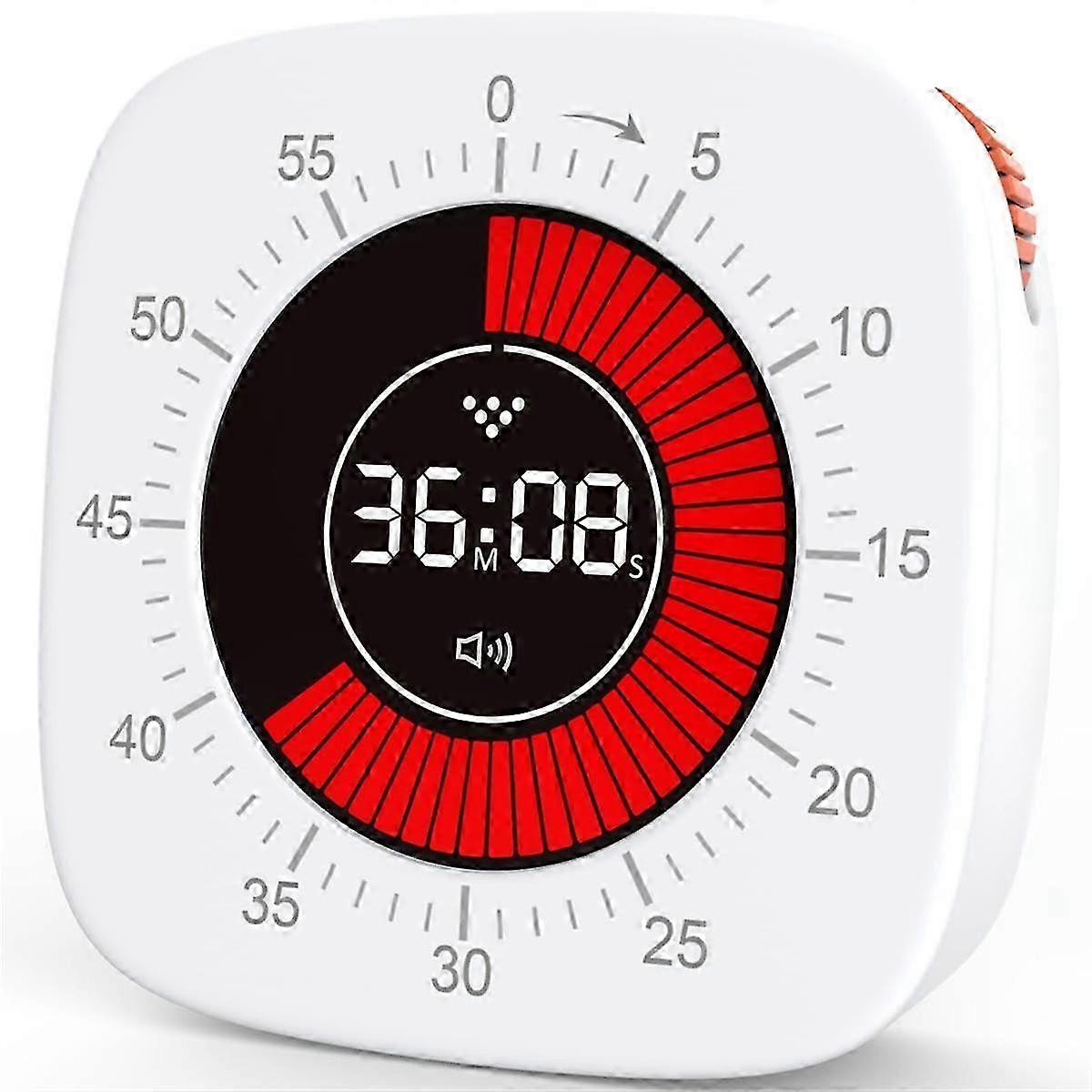Kids Visual Timer with 60-Minute Countdown, Silent Digital Timer Clock for Classroom, Kitchen, Homework & Desk