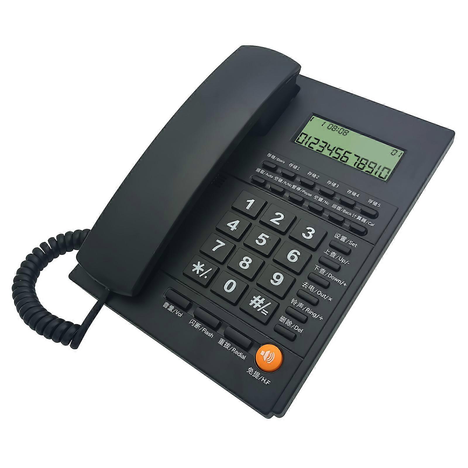 Landline Telephone English Corded Phone for Home/Hotel/Office, Fixed Landline Caller Display Energy Saving