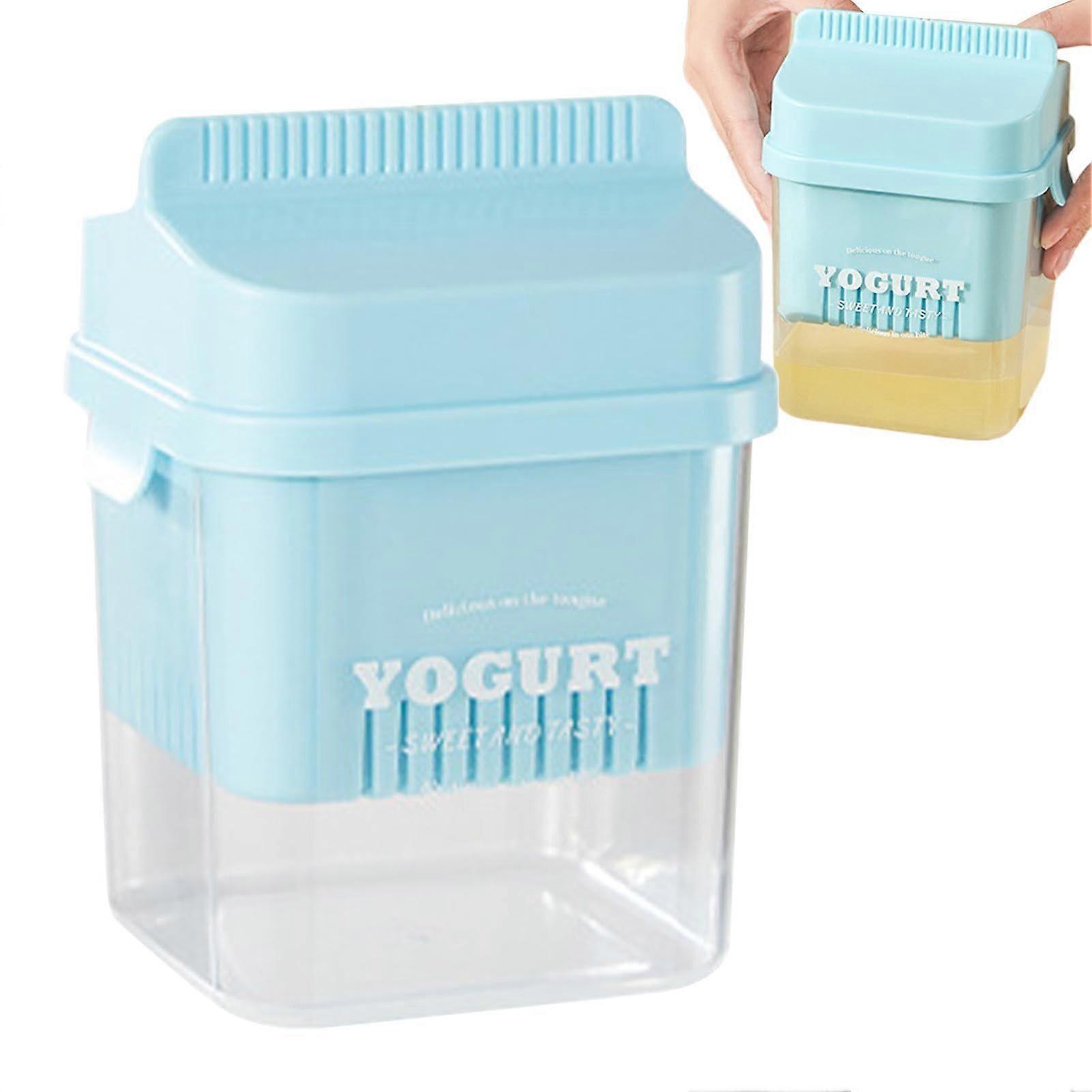 Yogurt sieve with lid  Multipurpose yogurt sieve  Safe  hygienic ABS lid Blue
