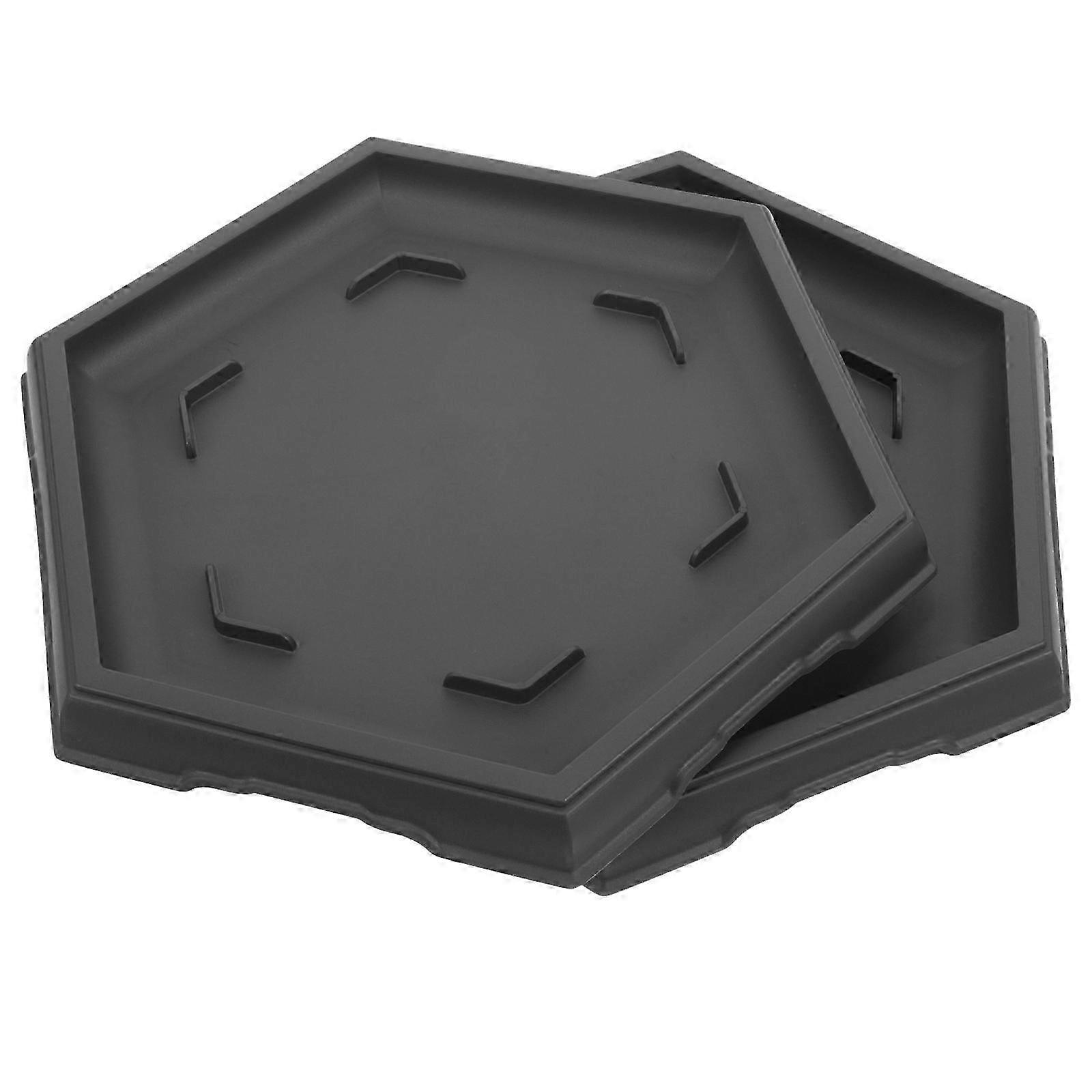 2pcs Black Hexagonal Bonsai Saucer Tray, 25.8x22.2x2.4cm
