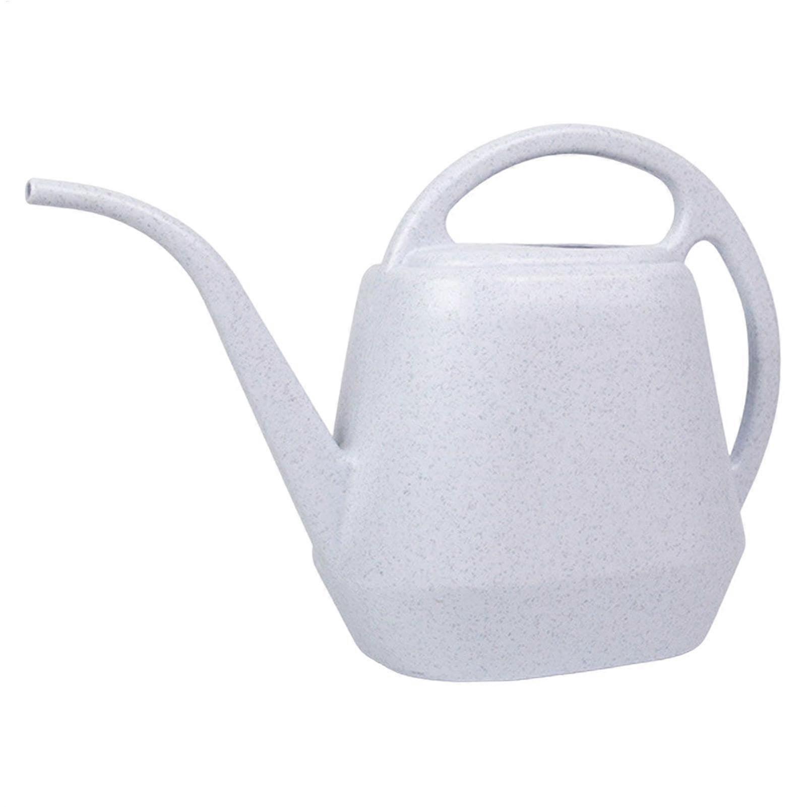 Long Spout Watering Can 4L - Small White Watering Pot with Ergonomic Handle and Extended Spout for Easy Pouring
