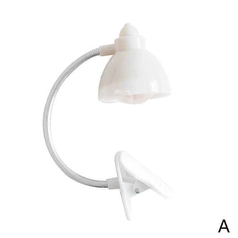 White (A) $ Clip lamp electronic small table lamp student study book clip lamp LED mini small table lamp children's table lamp plastic book lamp