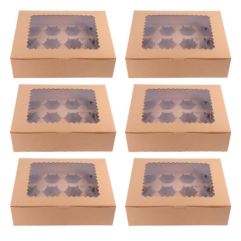 Brown Paper Cake Containers for Storage Ideal for Packaging 12pcs Cakes Perfect for Special Occasions 6pcs