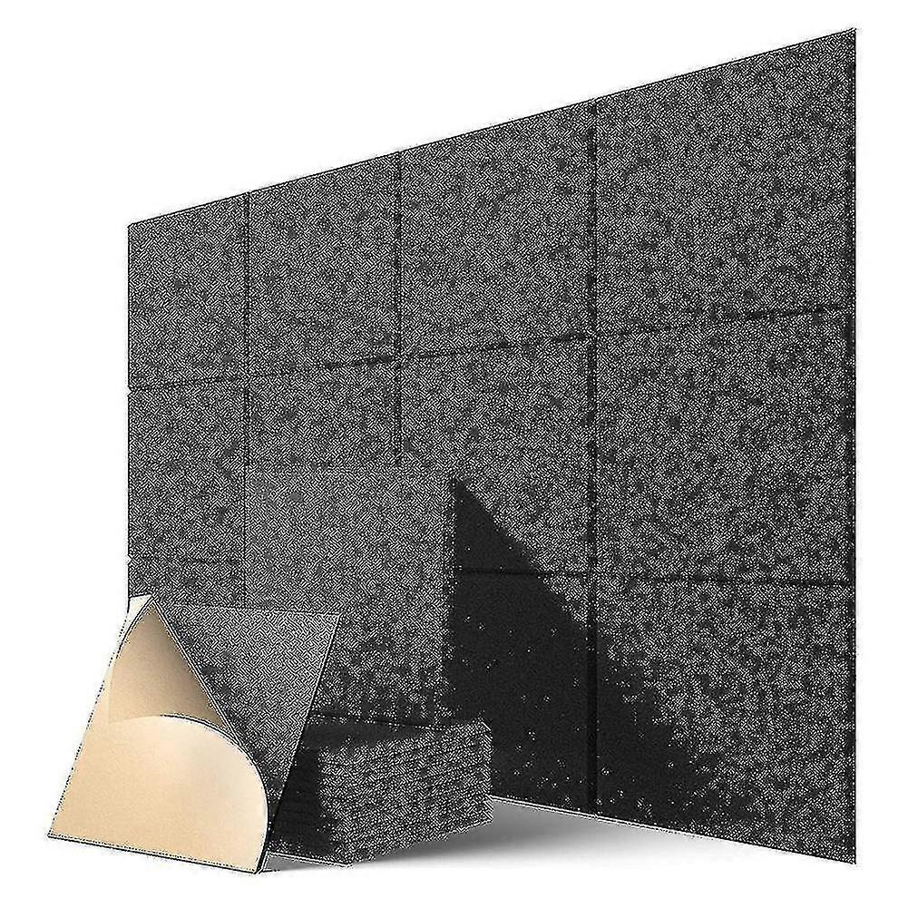 Painéis acústicos autoadesivos 12 Pack, 12 x 12 x 0,4 polegadas à prova de som Padding, som absorvente Panel-hy