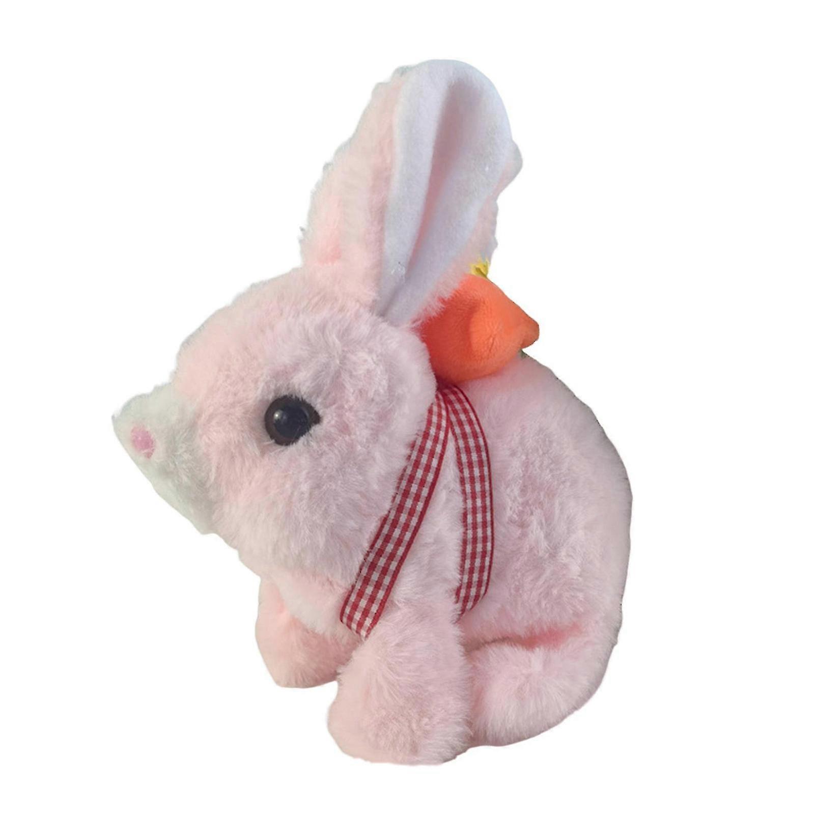 バンビーリアルなウォーキングトーキングバニーのおもちゃ、インタラクティブなイースターぬいぐるみロボットバニー