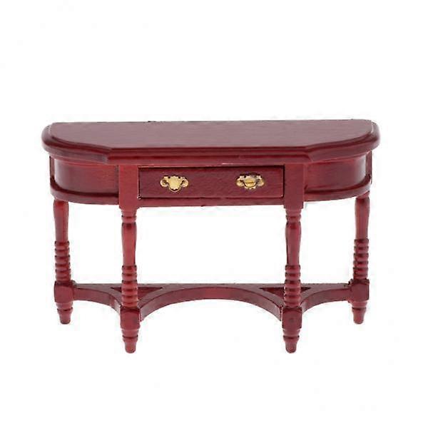 2x Dollhouse Table, 1:12 Scale Dollhouse Half-Round Table Model Miniature Mini