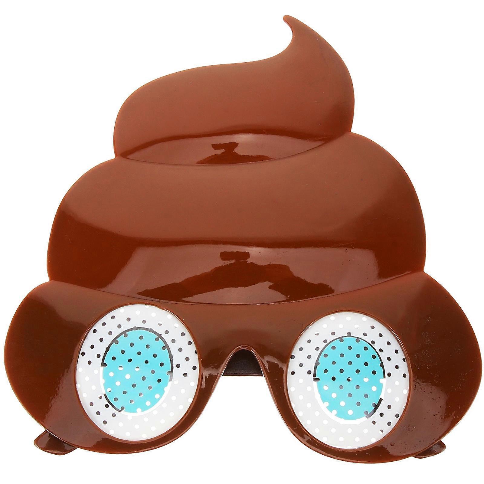 It looks like you're describing a product listing for **poop shaped sunglasses**—a fun, quirky, and humorous accessory perfect for parties,