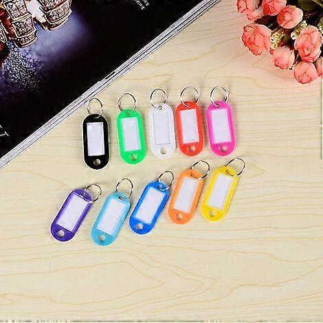 Key Label, Plastic Key Ring 10 Colors, Writable Color Label Key Ring