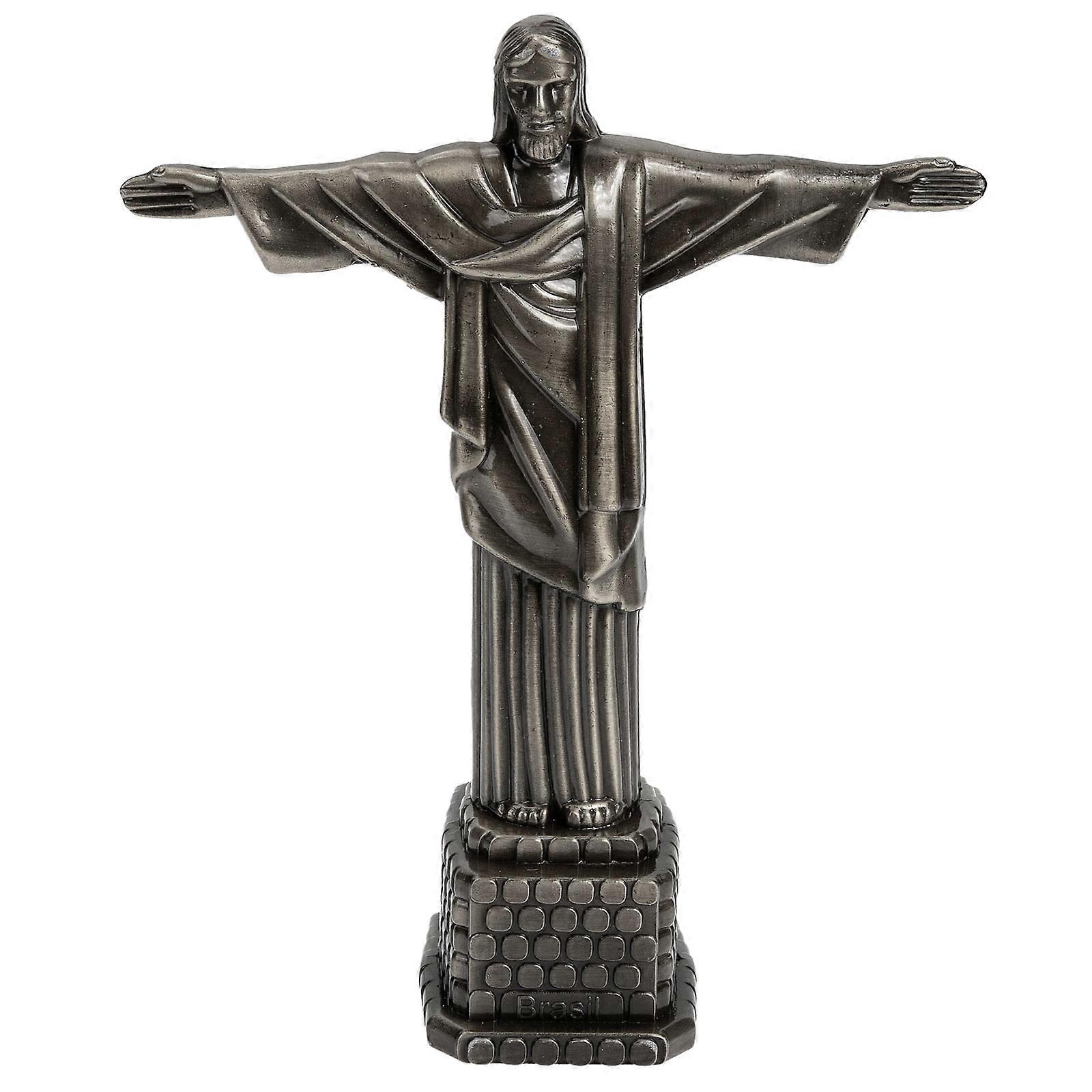 Jesus Statue, Compact Alloy Piece for Decorative Use