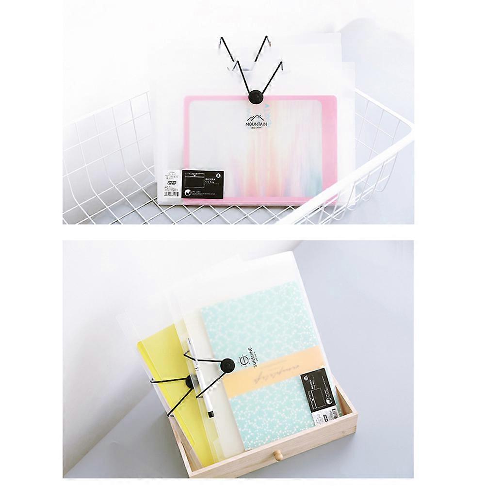 Transparent File Folder A4 Multi-Layer Folder Document Organization Button Closure 1Set