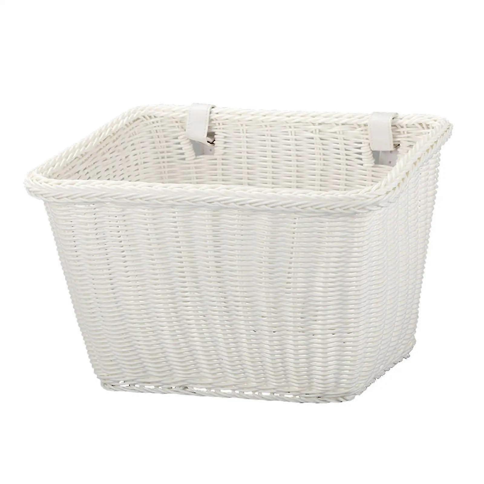 Bicycle Basket with Straps, Tricycle Basket, Bicycle Front Basket, Suitable for Most Bicycles for Bicycles (White)