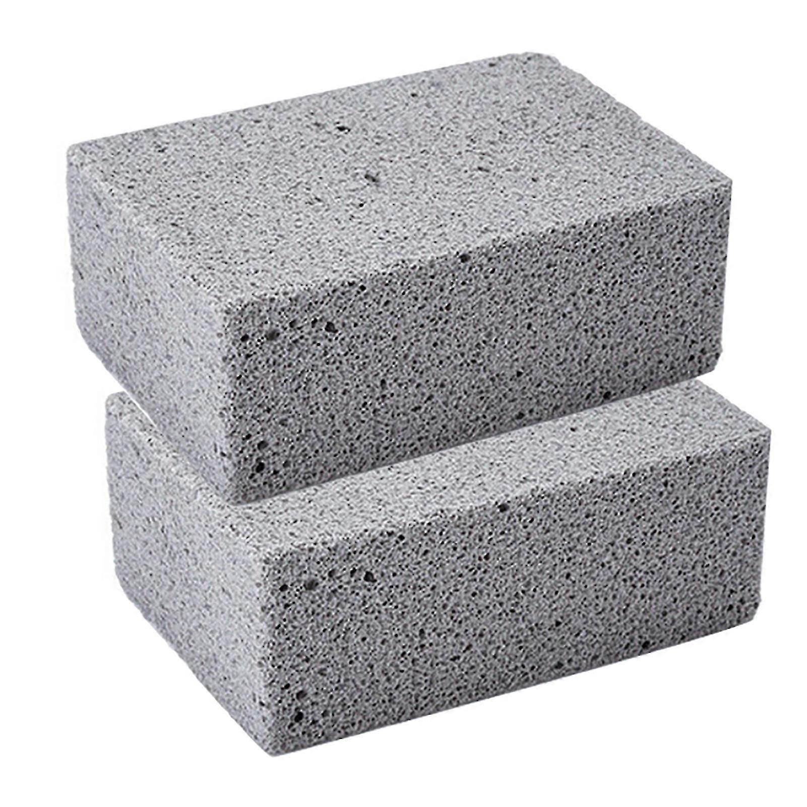 2Pcs Grill Brick Wide Application Effective Glass Powder Universal Excellent Friction Grill Cleaner for Home