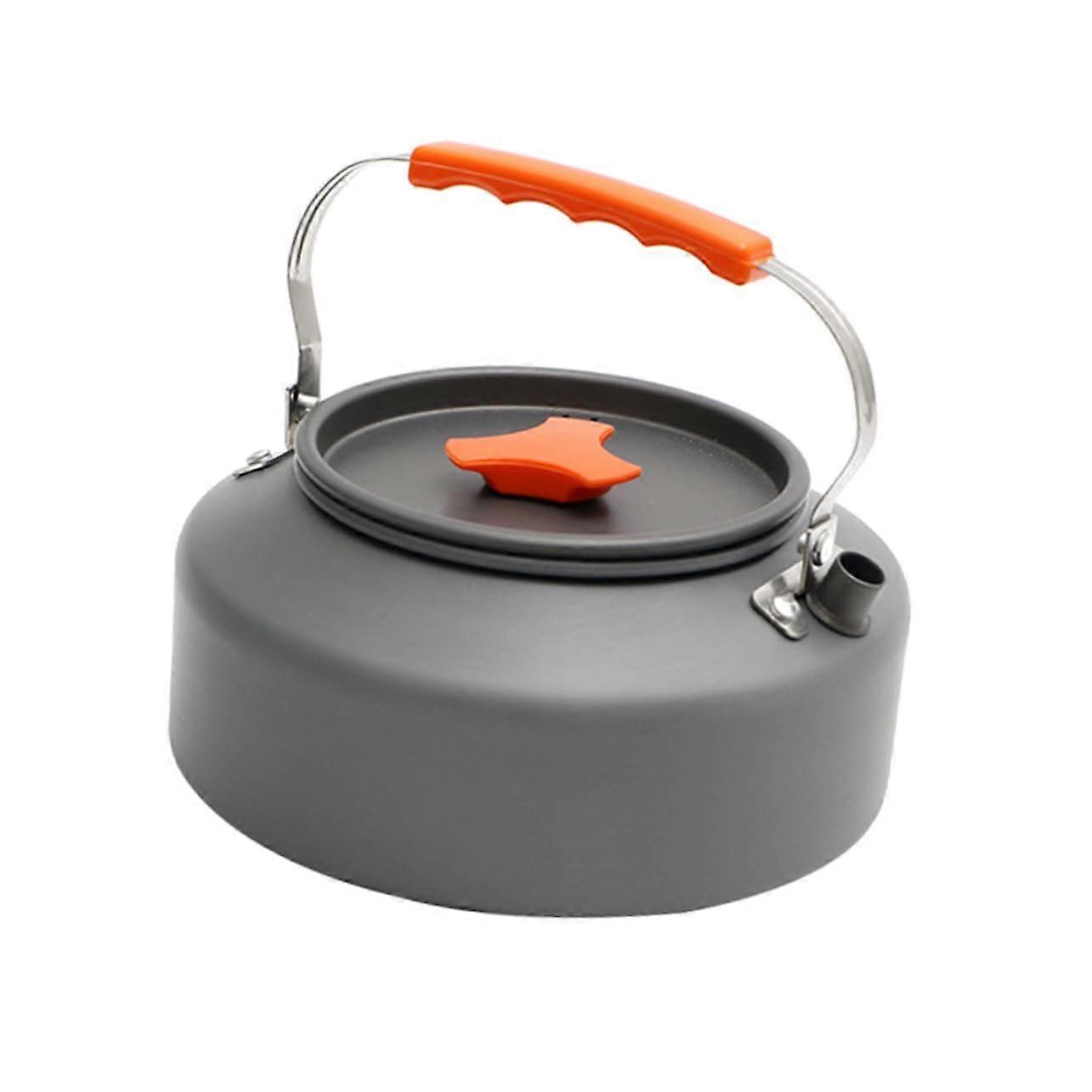Camping kettle with foldable portable kettle for outdoor picnic and camping durable and heat resistant orangecolored