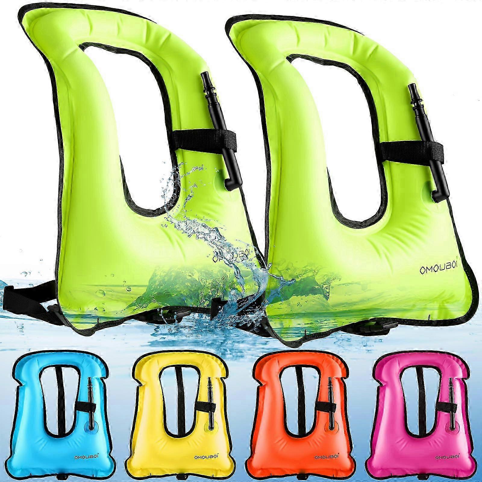 2 Pcs Inflatable Snorkeling Vest for Kayaking and Swimming