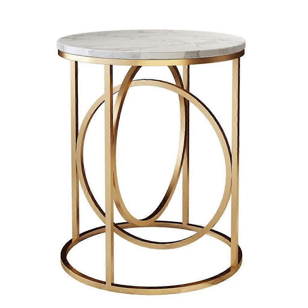 Postmodern Coffee Tables, Side Table for Living Room, Balcony and Bedroom, Round Marble Tea Table, Furniture (Color : White)
