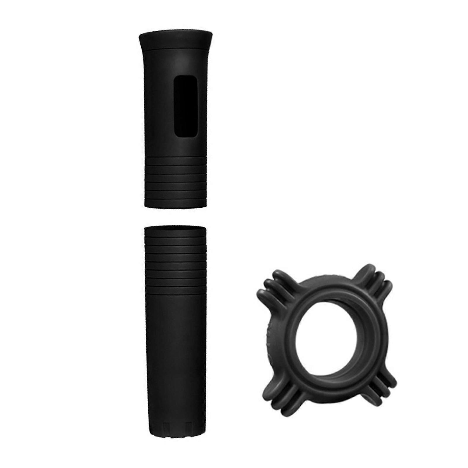 Silicone Microphones Handle Cover and AntiSlip Rings for Stage Performances and Karaoke Red
