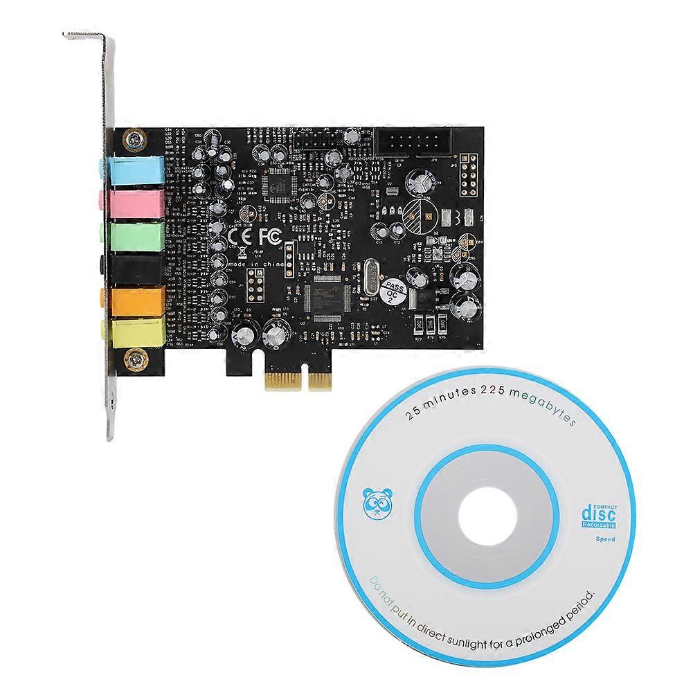 1 PCI-E 7.1 HiFi High Fidelity 8-Track Internal Surround Sound Card Black