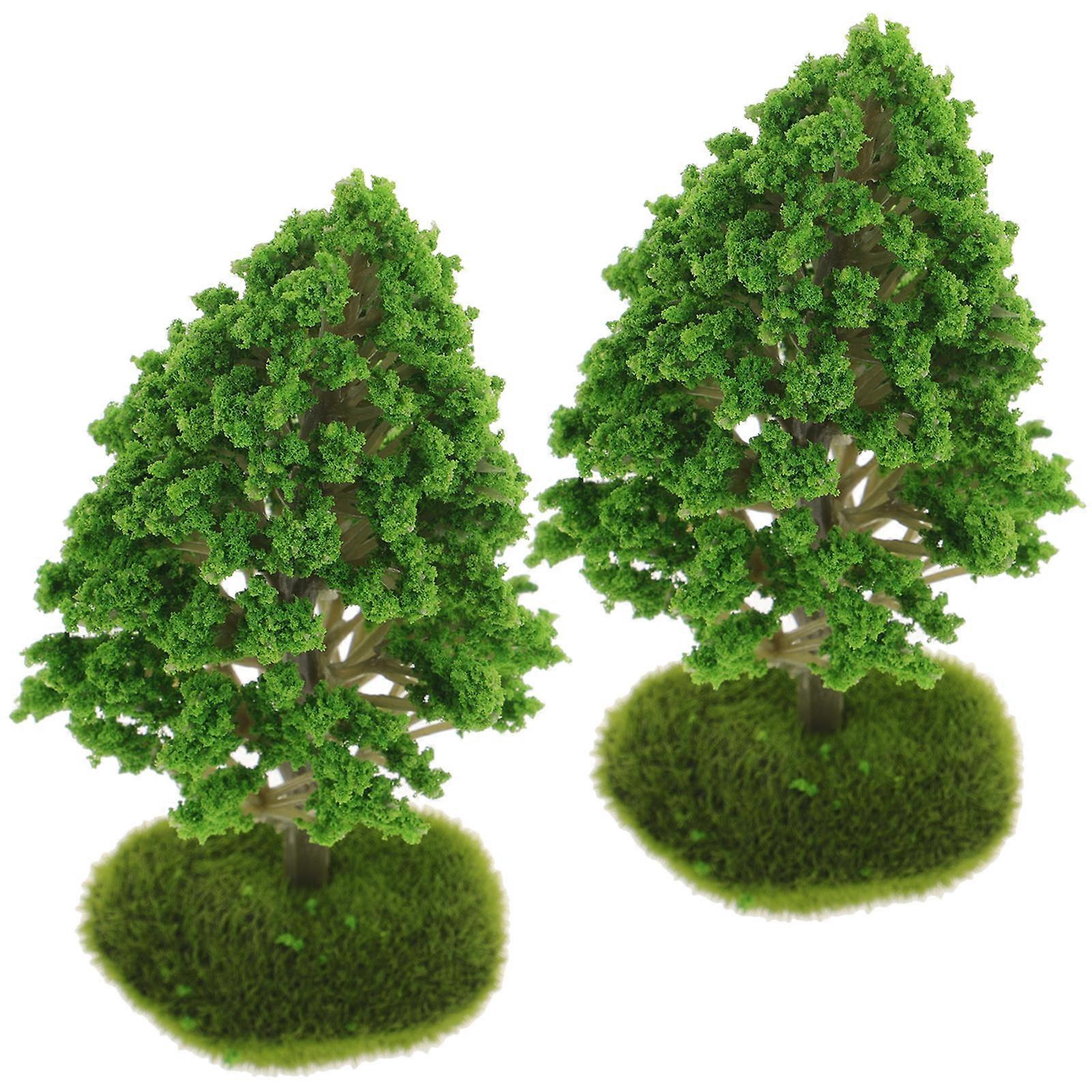 Mini Trees Miniature Landscape Diy Landscape Diy Enthusiasts Sand Table Green 12.50X5.00X5.00Cm Plastic Micro-Landscape Creation 2Pcs
