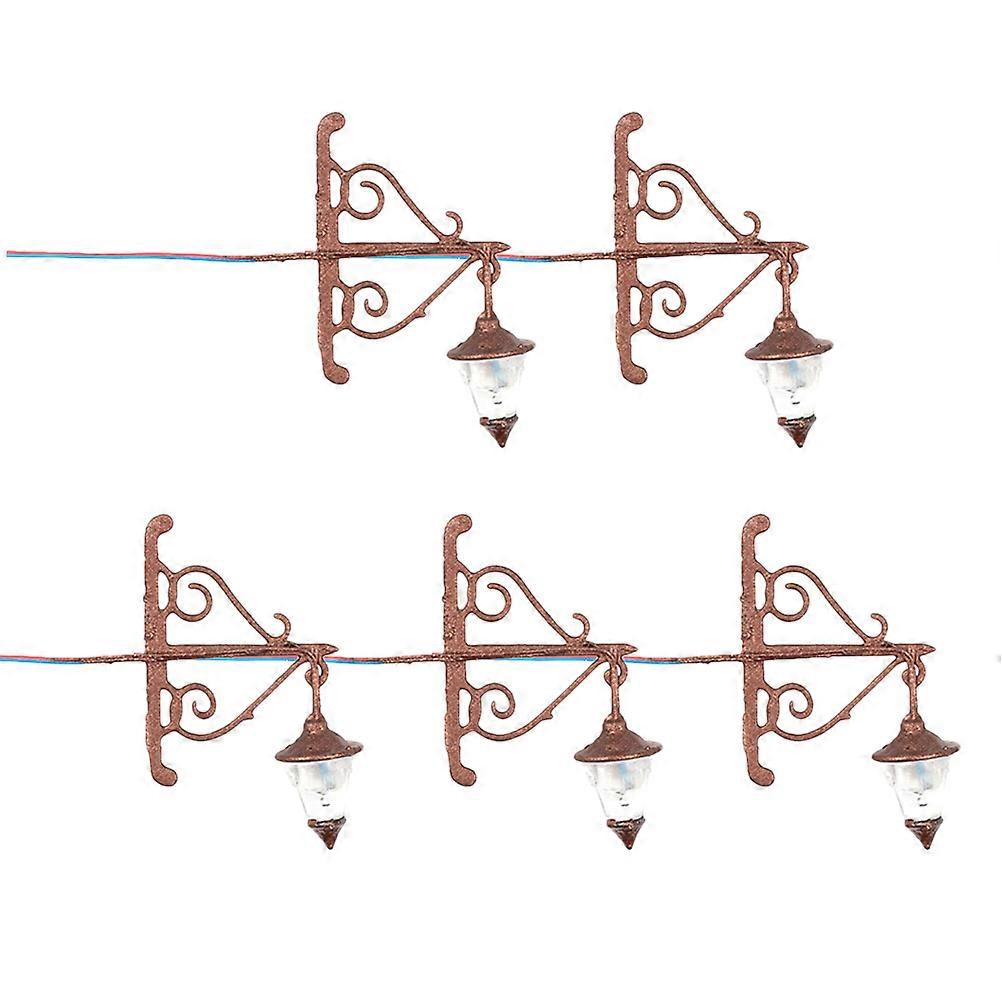Mini House Wall Lamps Miniature House Shape For Model Building 5Pcs