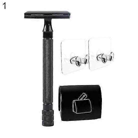 1 Set Men Beard Razor Suspension Design Recycled Use 2 Colors Exquisite Bamboo Handle Eco-Friendly Shaving Blades for Business Trip