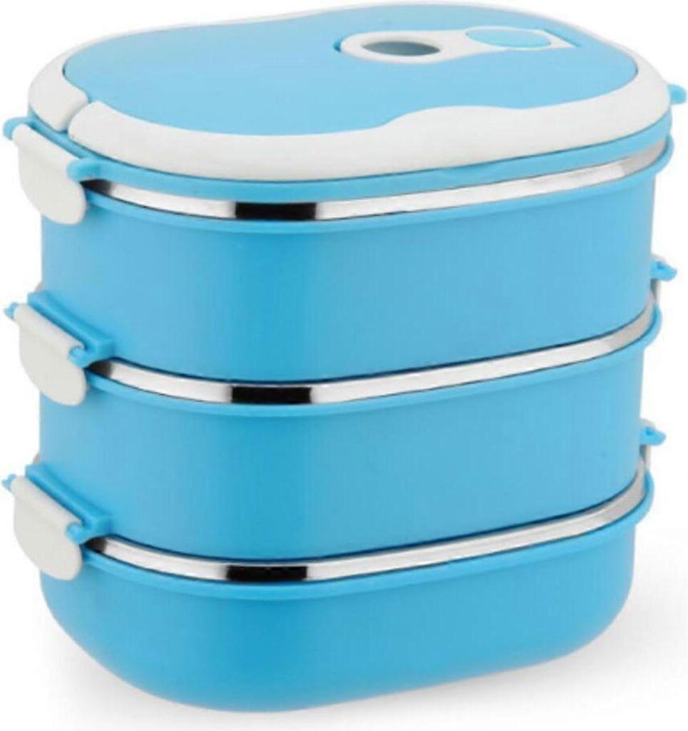 Stainless Steel Insulated Lunch Box with Handle - 3 Layers
