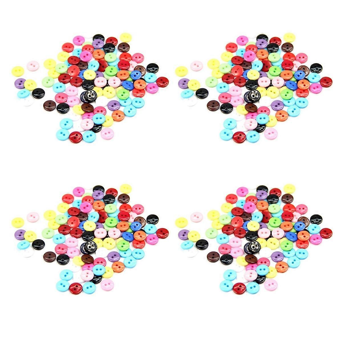 100pcs 8mm Mixed Color Round Shape Resin Buttons