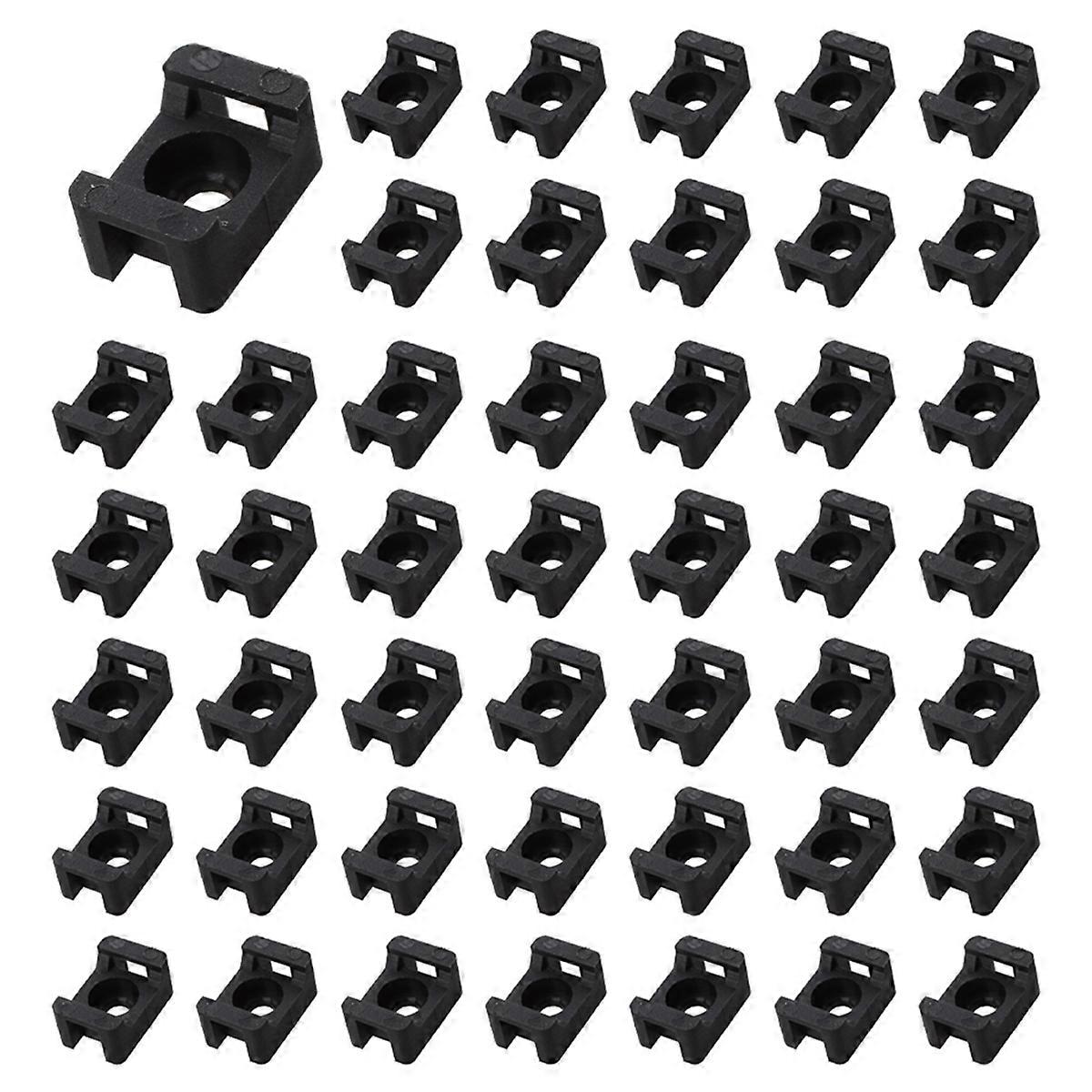 Black 4.5mm Width Cable Tie Base Saddle Type Mount Wire Holder 600Pcs