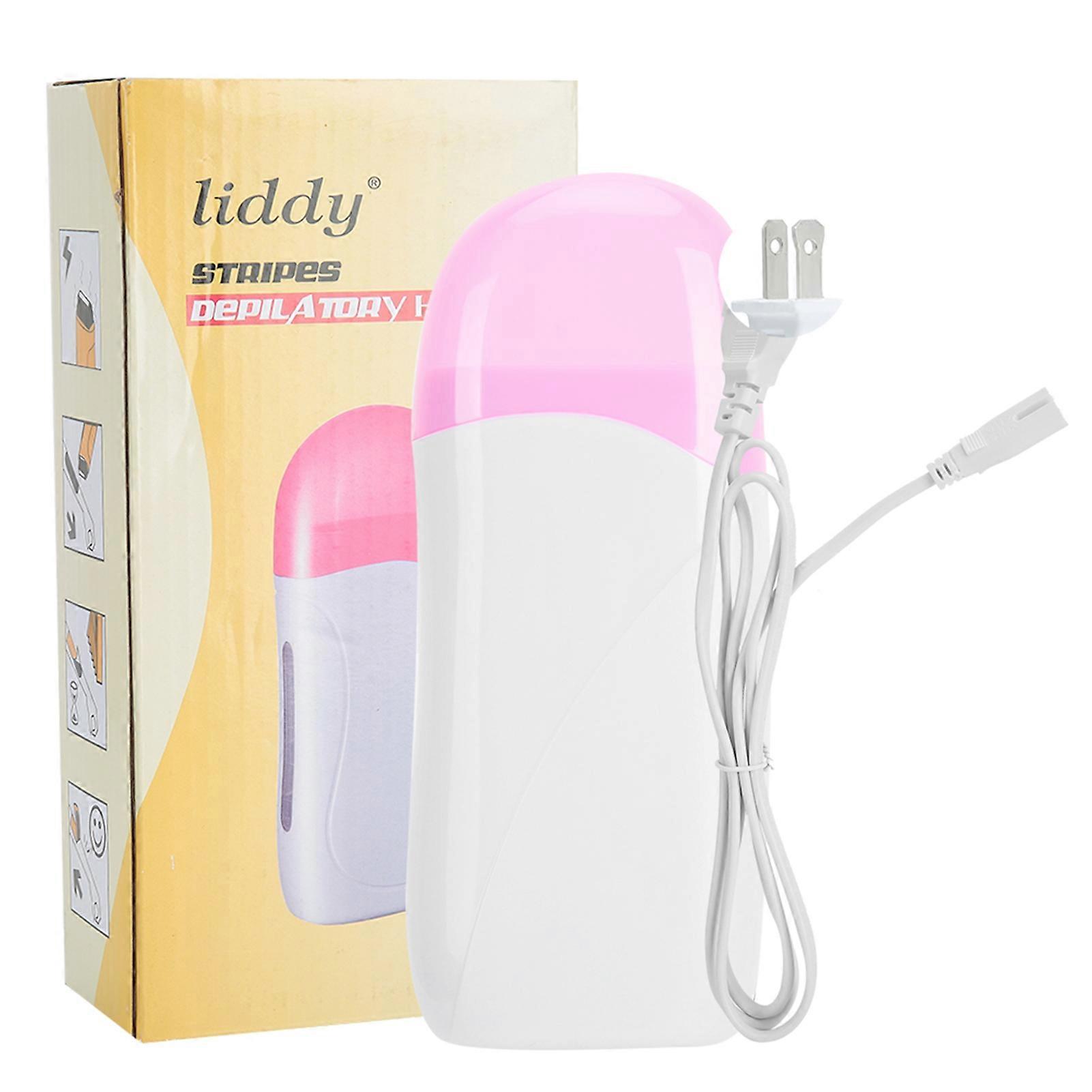 Portable Electric Wax Heater for Arm and Leg Hair Removal, Pink and White