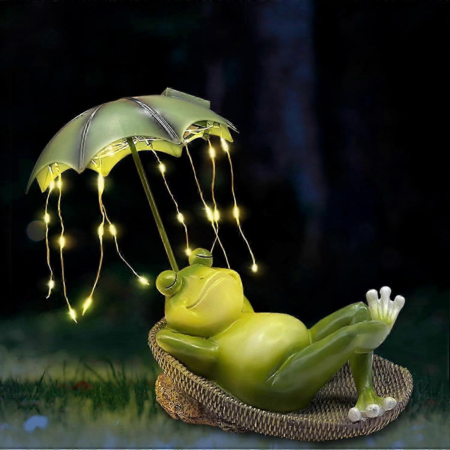 Garden Frog Figurine with LED Lights